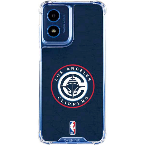 NBA Los Angeles Clippers Distressed Blue Moto G 5G (2024) Clear Case